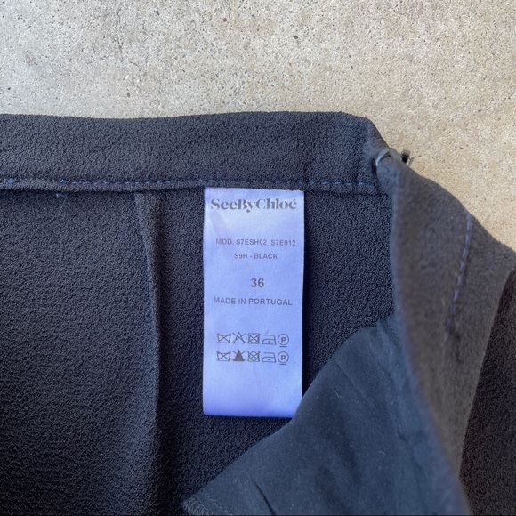 See by Chloe Ruffle Crepe Shorts in Black - Picture 3 of 5